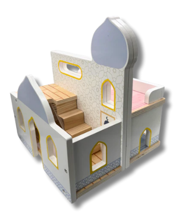 Masjid Playhouse – Maison de poupée mosquée pliable, jouet en bois éducatif - Lalaandmo