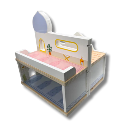 Masjid Playhouse – Maison de poupée mosquée pliable, jouet en bois éducatif - Lalaandmo