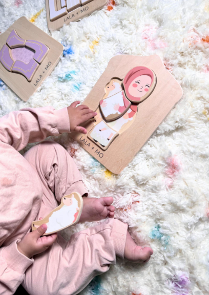 Puzzles islamiques Montessori en bois – Lot de 4 pour éveil et motricité fine - Lalaandmo