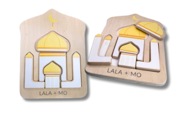 Puzzles islamiques Montessori en bois – Lot de 4 pour éveil et motricité fine - Lalaandmo