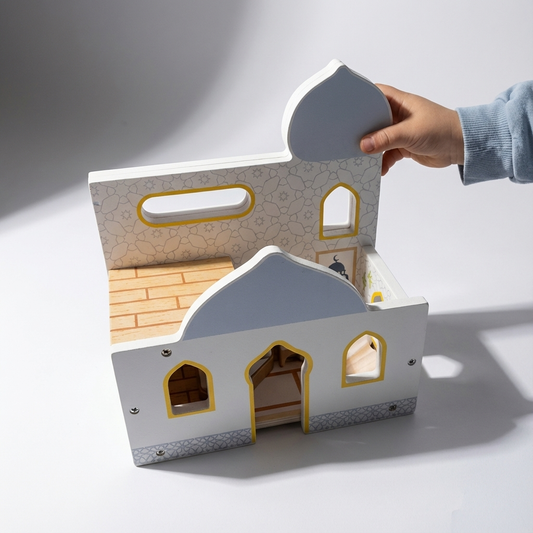 Masjid Playhouse – Maison de poupée mosquée pliable, jouet en bois éducatif