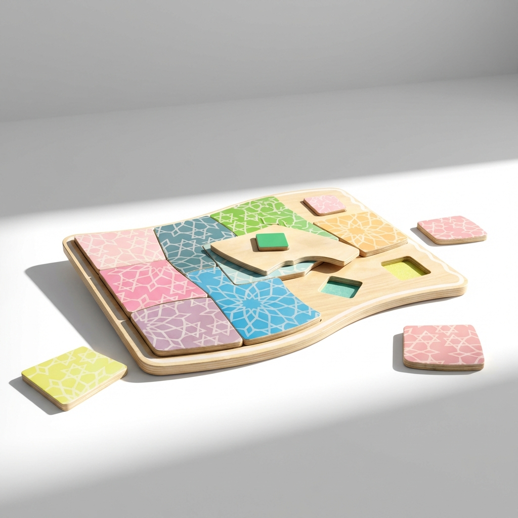 Puzzle en bois Montessori Lalaandmo - Éveil des couleurs pastel 1-5 ans - Lalaandmo