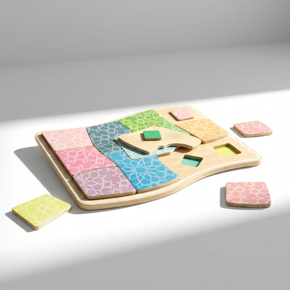 Puzzle en bois Montessori Lalaandmo - Éveil des couleurs pastel 1-5 ans - Lalaandmo